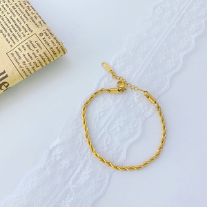 Bracelet en acier inoxydable torsadé pour hommes et femmes, bijoux torsadés à la mode, vente en gros - Product Image 2