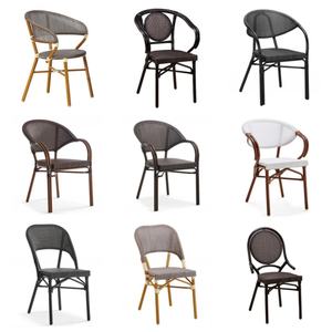 Chaise de Jardin de Style Français pour Restaurant, Café, Terrasse, Assise en Corde Imperméable et Osier en Rotin PE, Chaises de Salle à Manger d'Extérieur en Vente - Product Image 3