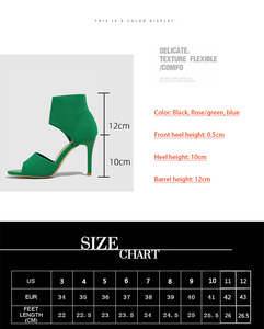 Summer <b>Hot</b> Sale New High Heels 2025 Custom Hand-knitted Model Elastic Roman Stiletto Outdoor Sandals - Product Image 5