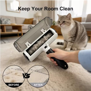 Brosse à poils pour animaux de compagnie réutilisable, facile à utiliser, écologique, auto-nettoyante, en ABS solide, avec poignée amovible, pour chiens et chats - Product Image 6