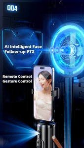 Support <span class=keywords><strong>de</strong></span> téléphone intelligent avec double éclairage LED, suivi automatique du visage par IA, rotation à 360°, stabilisateur gimbal intelligent pour diffusion en direct, vlog et photographie <span class=keywords><strong>de</strong></span> rue - Product Image 2
