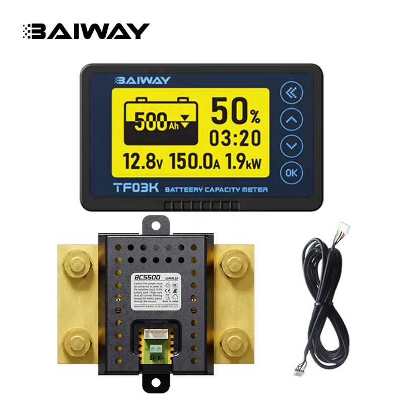 Baiway TF03K BCS500A 고정밀 배터리 충전 및 방전 배터리 잔량 표시기 배터리 모니터 용량 테스터
