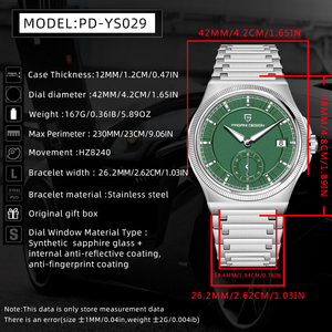 นาฬิกาข้อมืออัตโนมัติ PAGANI DESIGN รุ่น PD-YS029 สำหรับผู้ชาย ตัวเรือนสแตนเลสสตีล - Product Image 6