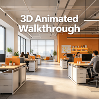 UE5 : Conception de plans d'étages intérieurs de centres commerciaux en vidéo animée 3D en temps réel et service de visio-tour 3D complet des étages
