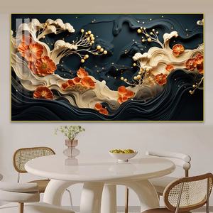 Peinture sur Porcelaine Cristalline Personnalisée en Gros, Paysages Abstraits, Décoration Murale pour Salon et Salle à Manger avec Lumière LED - Product Image 1