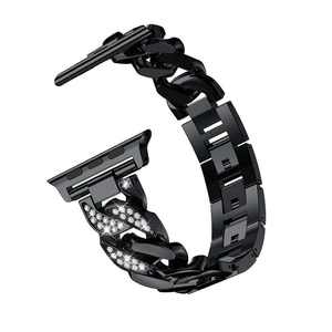 Bracelet de montre en diamant à une rangée de strass en denim pour Apple Watch 38mm 42mm pour <span class=keywords><strong>Iwacth</strong></span> 6 7 8Series - Product Image 4