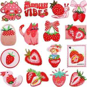 Nouvelle Patch thermocollante mignonne et adorable motif Fraise, Nœud, Lapin, Cochon pour la décoration de vêtements, sacs et chapeaux - Product Image 1