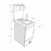Lavabo portable en acier inoxydable avec robinet chauffant, réservoir d'eau chaude, roulettes à 2 roues, facile à nettoyer, pour lavage des mains en extérieur