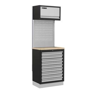Fervi Modular Workshop Furniture A007R Steel Enclosure With 7-9 Drawers And Pegboard <b>Storage</b> For <b>Tools</b> - Product Image 1