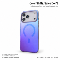 Coque de téléphone magnétique IMD bicolore dégradé pour iPhone 17, compatible charge sans fil, semi-transparente, effet aurore, antichoc, colorée, en gros