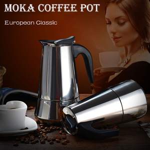 Mini <span class=keywords><strong>caffettiera</strong></span> moka in <span class=keywords><strong>acciaio</strong></span> inossidabile di alta qualità <span class=keywords><strong>2</strong></span>/4/6/9/12 tazza 100/200/300/450/600ml <span class=keywords><strong>caffettiera</strong></span> espresso argento - Product Image 2