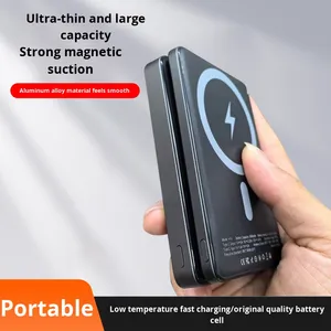 Ultra-Thin 10000mAh Aluminum Alloy Li-Polymer Magnetic Power Bank LED Display Fast Charging Type-C Port OEM High Mobile <strong>Source</strong> - Product Image 4