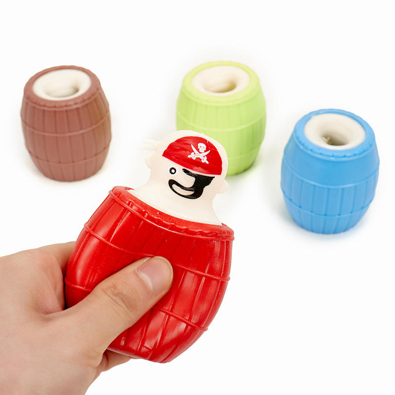 New Wholesale TPR Material Strange Squeeze Pirate Bucket Pinch Happy Vent Doll Children Squeeze Prank Vent Fidget Toy