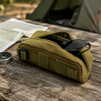 Étui de rangement tactique pour lunettes de soleil et lunettes de protection avec pochette Molle, fermeture éclair brodée, boîte en nylon imperméable