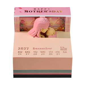 Carnet de notes 3D superposé en papier, motif coucher de soleil lumineux, souvenir émouvant, sculpture artistique en papier pour Mère et Bébé 2027 - Product Image 2