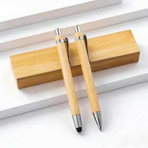 Promotional Eco-friendly Bamboo Ballpoint <b>Pen</b> Set Universal Stylus <b>Pen</b> for Wedding Signature Custom <b>Pen</b> for Corporate Gift Set - Product Image 5