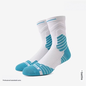 Chaussettes de basketball professionnelles pour l'entraînement, longues, en maille respirante, à boucles épaisses, antidérapantes et absorbant les chocs - Product Image 5