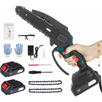 Motosierra Eléctrica Portátil de 6 Pulgadas, Inalámbrica, para Cortar Madera, Mini Motosierra Eléctrica de Litio con Batería