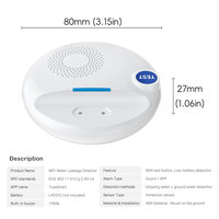 Tuya WiFi Waterlekdetector Smart Life APP 100dB Sirene Alarm Draadloze Overstromingssensor Lekkage Overloop Druppelalarm PST-SW107W