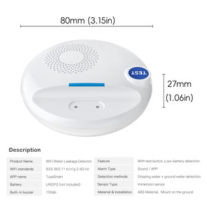 Détecteur de fuite d'<span class=keywords><strong>eau</strong></span> WiFi Tuya, application Smart Life, sirène d'alarme 100 dB, capteur d'inondation sans fil, alerte de fuite, de débordement et de gouttelettes PST-SW107W - Product Image 6