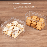 Boîte de rangement transparente rectangulaire pour biscuits, pâtisseries, macarons, flocons de neige, avec couvercle, en plastique, pour emballage de gâteaux et snacks