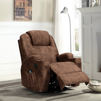 Fauteuil inclinable électrique HOMERS pour personnes âgées avec moteur Okin, en cuir PU, massage et chauffage, canapé individuel pour soins aux seniors