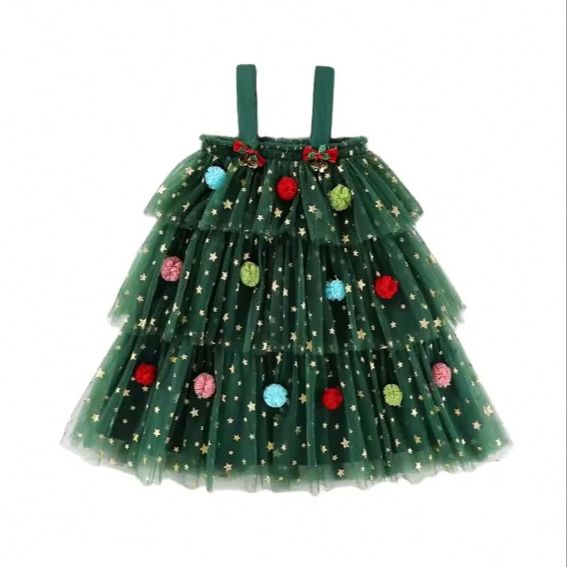 white christmas dresses Classic Christmas Tulle Dress Green