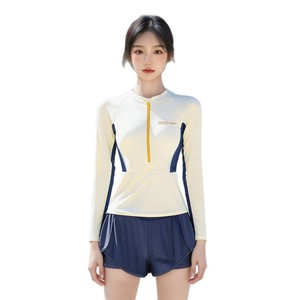 Maillot de bain à manches longues pour femmes, blanc cassé, Upf50 Plus, pour piscine, sports nautiques - Product Image 3