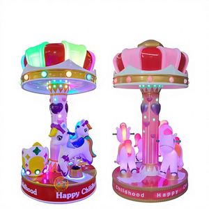 Wholesale Price NINIX Amusement Park Fiberglass Horse Tin Box Small Coin Operated Inflatable Carousel Game for <b>Arcade</b> Machines - Product Image 1