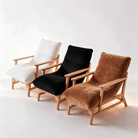 Fauteuil de salon minimaliste pliable en bois, compressé sous vide, avec dossier solide, pour la maison