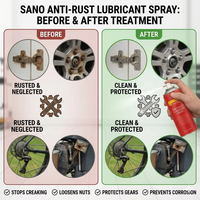Spray lubrifiant antirouille Sanvo 450ml 6-en-1, décapant de rouille, huile pénétrante, débloqueur de boulons, pour métaux, vente en gros