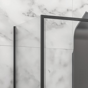 Kamalu KLA-4000N Box Doccia Moderno Senza Telaio 80x150 con Porta Scorrevole in Vetro Nero da 6mm Altezza 200cm per Camera da Letto o Hotel - Product Image 6