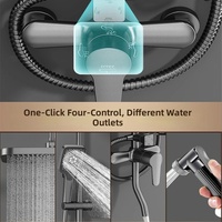 Système de douche à effet pluie mural en laiton finition chromée haute pression avec barre coulissante, kit complet pour appartement et hôtel