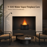 Module de foyer décoratif rond moderne à vapeur d'eau pour les intérieurs résidentiels et hôteliers