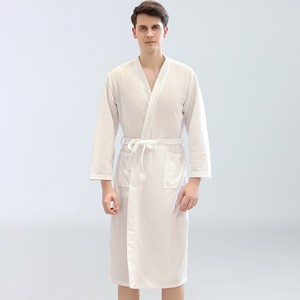 Family High Quality Long Kimono <strong>Robe</strong> Solid Color Couple Pajamas Bathrobe Long Pajama <strong>Waffle</strong> Sleeping <strong>Robe</strong> - Product Image 4