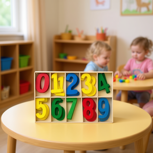 Numeri in legno Ilan in scatola 14,5x9 cm 40 pezzi Giocattolo educativo per bambini per imparare a contare e fare matematica - Product Image 2