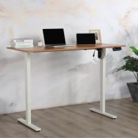 Bureau debout électrique moderne et durable à hauteur réglable avec structure en fer et bois, option de fixation murale pour usage domestique/bureau