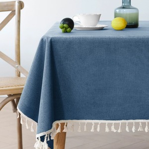 Nordic Nordic Tassel Tablecloths For Home Parties Crocheted Waterproof And Oilproof Cover With Pure Color And Minimalist Design - Product Image 5