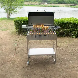 Outdoor With Lid Brazilian Rotating Barbecue BBQ Grill