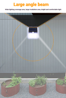 Lampe murale solaire extérieure à LED 158/128/208 avec détecteur de mouvement sans fil, éclairage de sécurité IP65 pour jardin, batterie incluse, alimentation CC