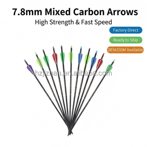 Lot de flèches en carbone mixtes de 7,8 mm, spine 500-600, pointe vissée de 100 grains, 30-31 pouces, pour entraînement professionnel au <span class=keywords><strong>tir</strong></span> <span class=keywords><strong>à</strong></span> <span class=keywords><strong>l</strong></span>'<span class=keywords><strong>arc</strong></span> - Product Image 2
