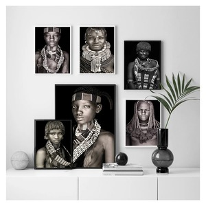 Décoration de la maison <span class=keywords><strong>noir</strong></span> <span class=keywords><strong>et</strong></span> <span class=keywords><strong>blanc</strong></span> salon toile peinture mur photos quadro cuadros femmes africaines homme mur Art <span class=keywords><strong>Portrait</strong></span> - Product Image 4