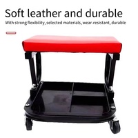 Bengkel baja 6-roda Creeper garasi mekanik perbaikan otomotif peralatan kendaraan Premium kapasitas beban 150KG ukuran 103x45x15cm