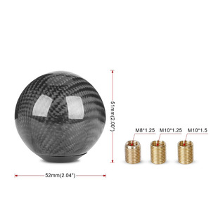 Red Carbon Fiber Car Gear <b>Shift</b> <b>Knob</b> Round Ergonomic Design Universal Fit For Manual Transmission Vehicles - Product Image 2
