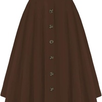 Faldas Midi acampanadas de cintura alta Vintage para mujer, poliéster elástico, seda bordada, transpirable, incluye bolsillos, cinturones