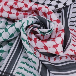 Nouveau foulard carré arabe pour hommes, shemagh keffiyeh, style moyen-oriental palestinien Yaser Arafat, imprimé polyester respirant pour la tête et le cou - Product Image 4