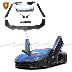 Kit carrosserie style OEM pour Lamborghini <span class=keywords><strong>Aventador</strong></span> <span class=keywords><strong>LP740</strong></span>, kit carrosserie en fibre de carbone, lèvre de pare-chocs avant, jupes latérales, aileron arrière - Product Image 2