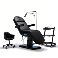 Lit de beauté électrique moderne sur mesure en cuir avec lumières pour salon de beauté, idéal pour les massages, les soins du visage et les extensions de cils