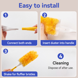 Professional Microfiber <strong>Cleaning</strong> <strong>Duster</strong> with Fixed Plastic Handle Disposable Electrostatic <strong>Duster</strong> Refills for Car <strong>Cleaning</strong> - Product Image 4