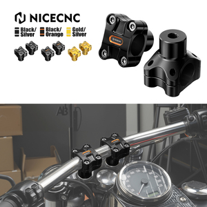 Rehausseurs de guidon en aluminium NICECNC de 2 pouces pour guidon de 1,25 pouces pour Harley Dyna <span class=keywords><strong>CVO</strong></span> Fat Bob FXDFSE FXDFSE2 Fat Bob FXDF Low Rider FXDL - Product Image 1